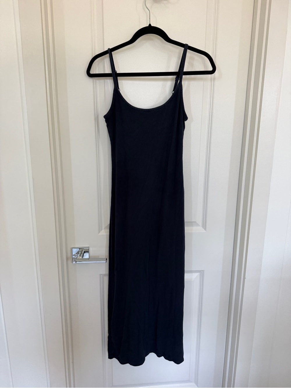 Z Supply Navy Midi Ribbed Dress with Spaghetti Straps